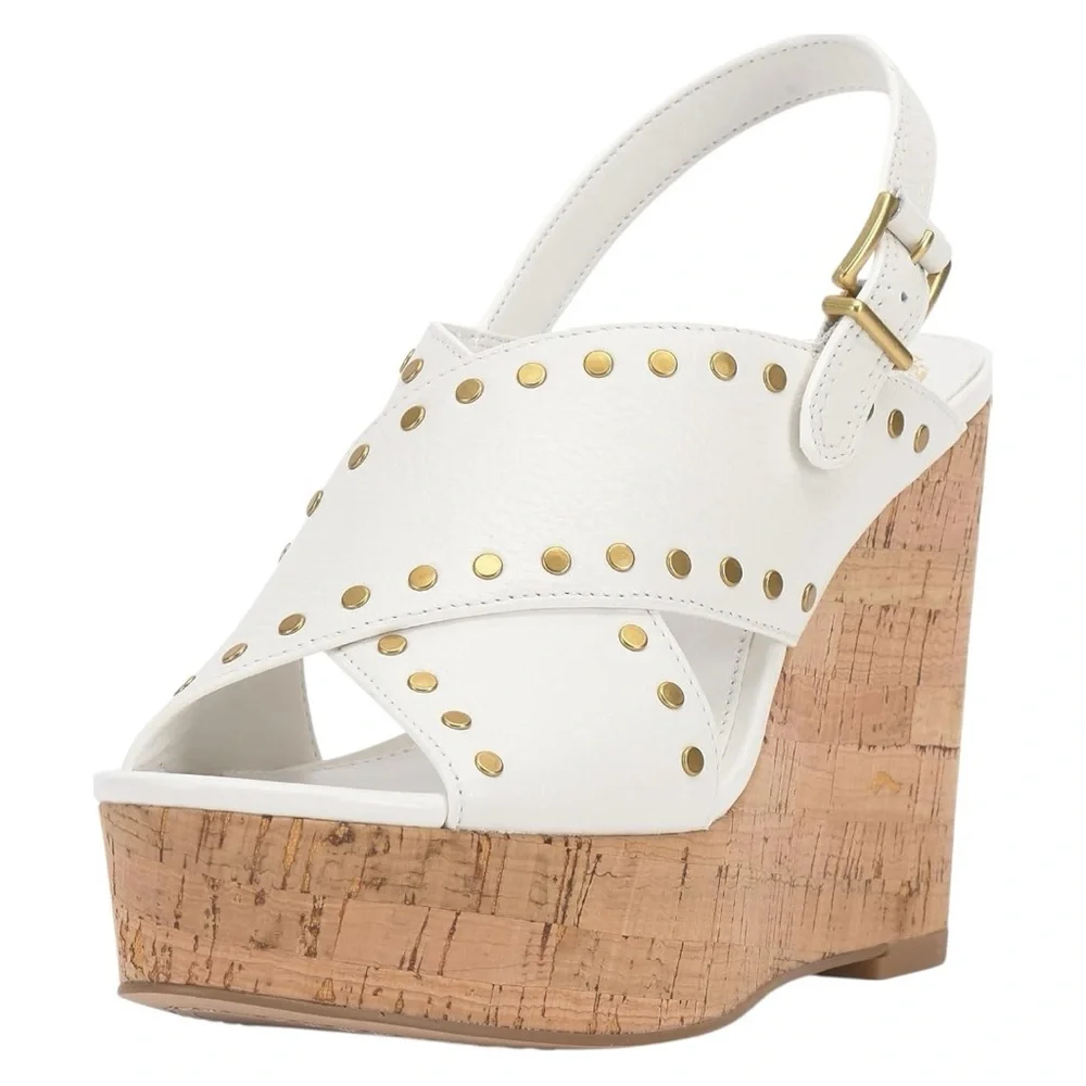 Vince Camuto Womens Ellna S Sandals Bianco White Size‎ 10 New